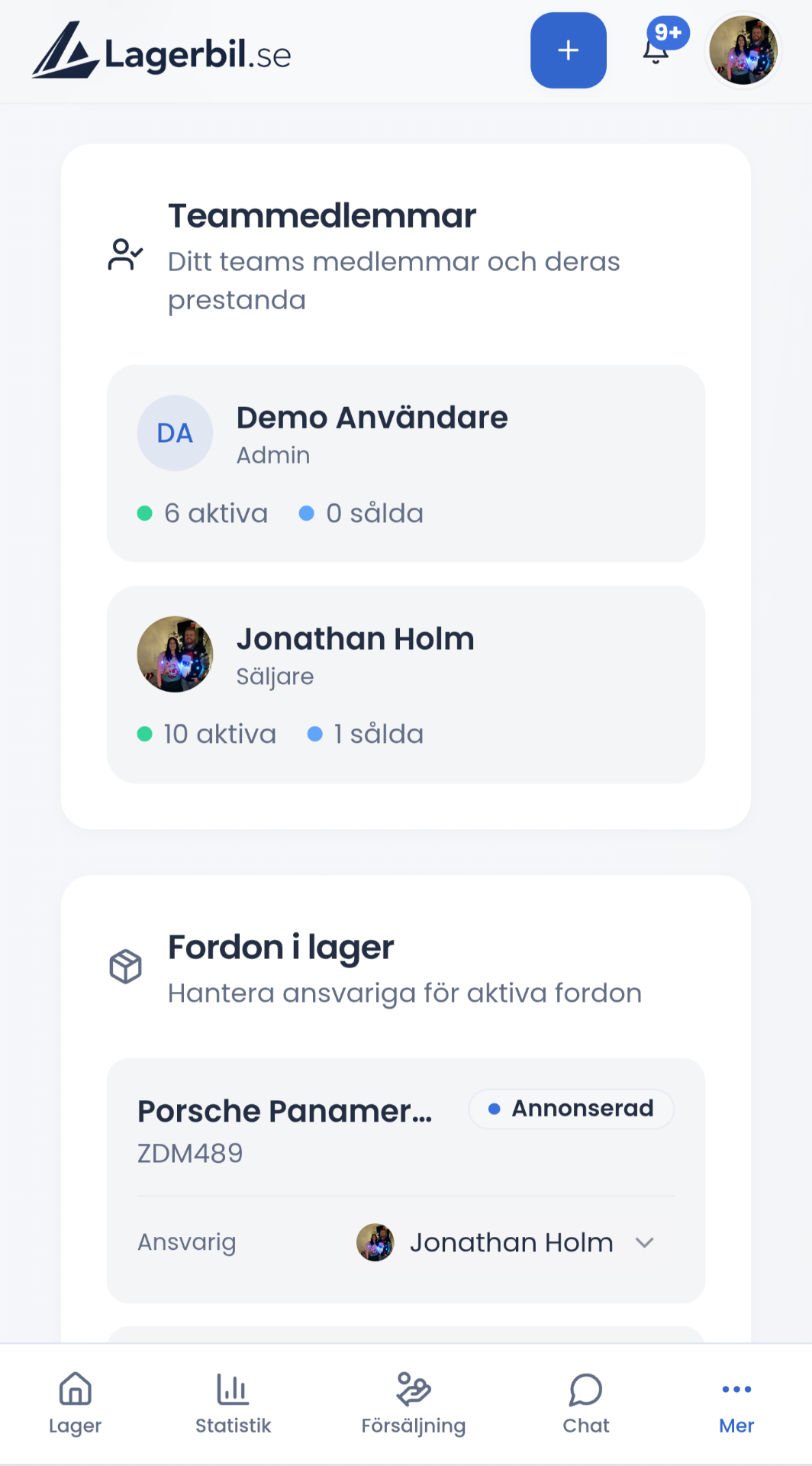Team i Lagerbil